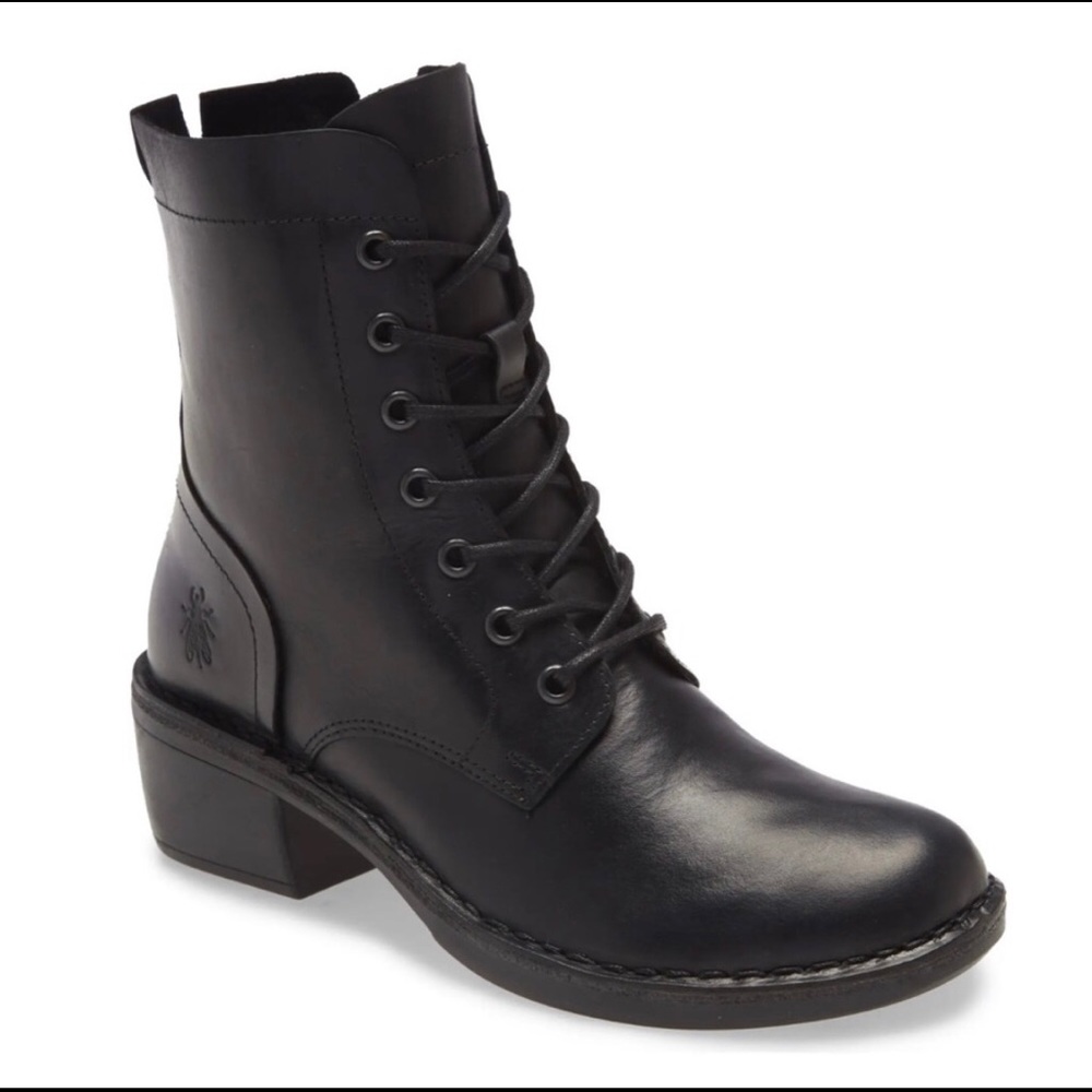 FLY LONDON Leather Rubber Heel